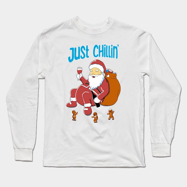 Chillin Santa Long Sleeve T-Shirt by Kimprut